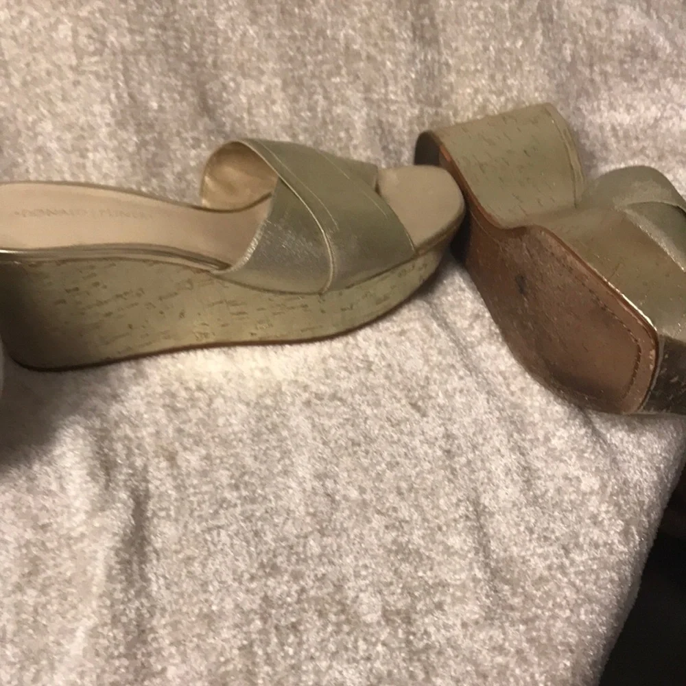Donald J Pliner Gold Wedge Sandal - Picture 2 of 3